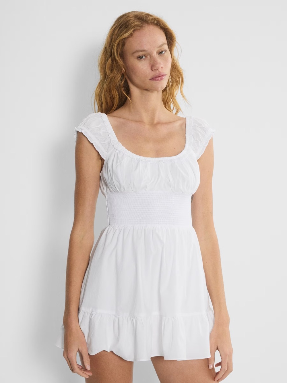 Aritzia Sunday Best White Storied Poplin Romper-Dress